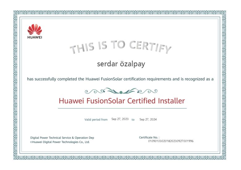 FusionSolar Service Primary Certificatejpg